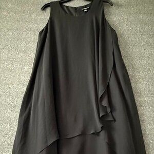 Sharagano New w/tag Black Sheath Dress High Low Sleeveless Chiffon Overlay Sz 10